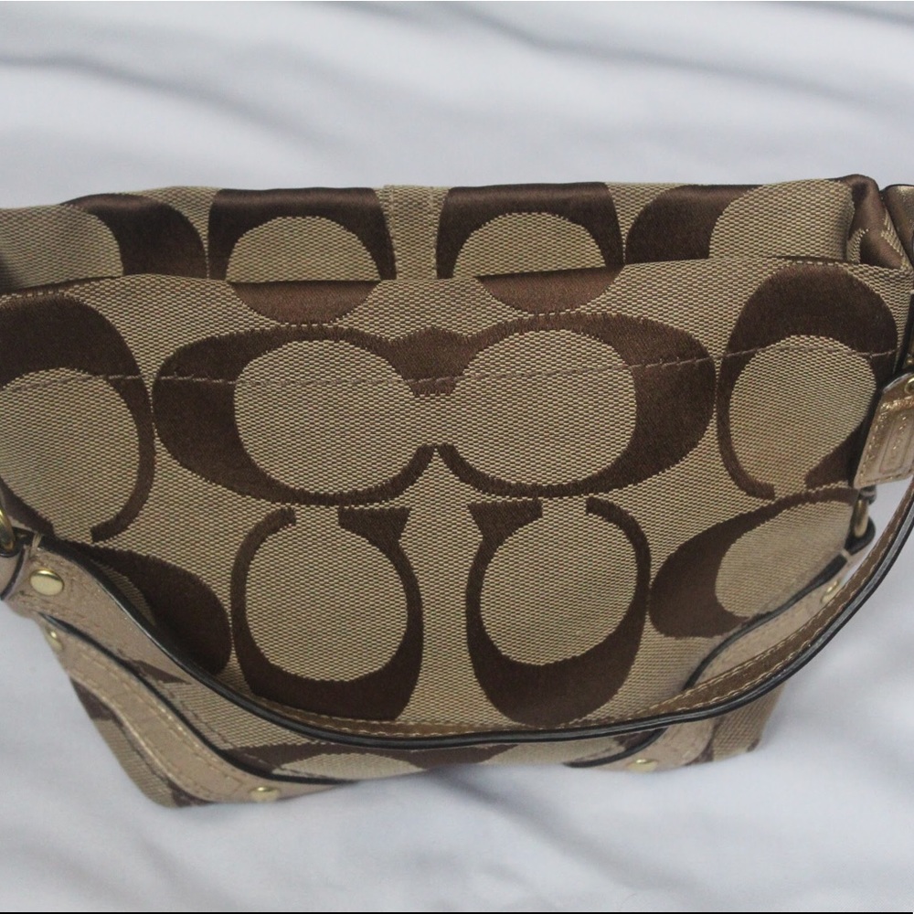 Small Signature Coach Shoulder Bag (Authentic)